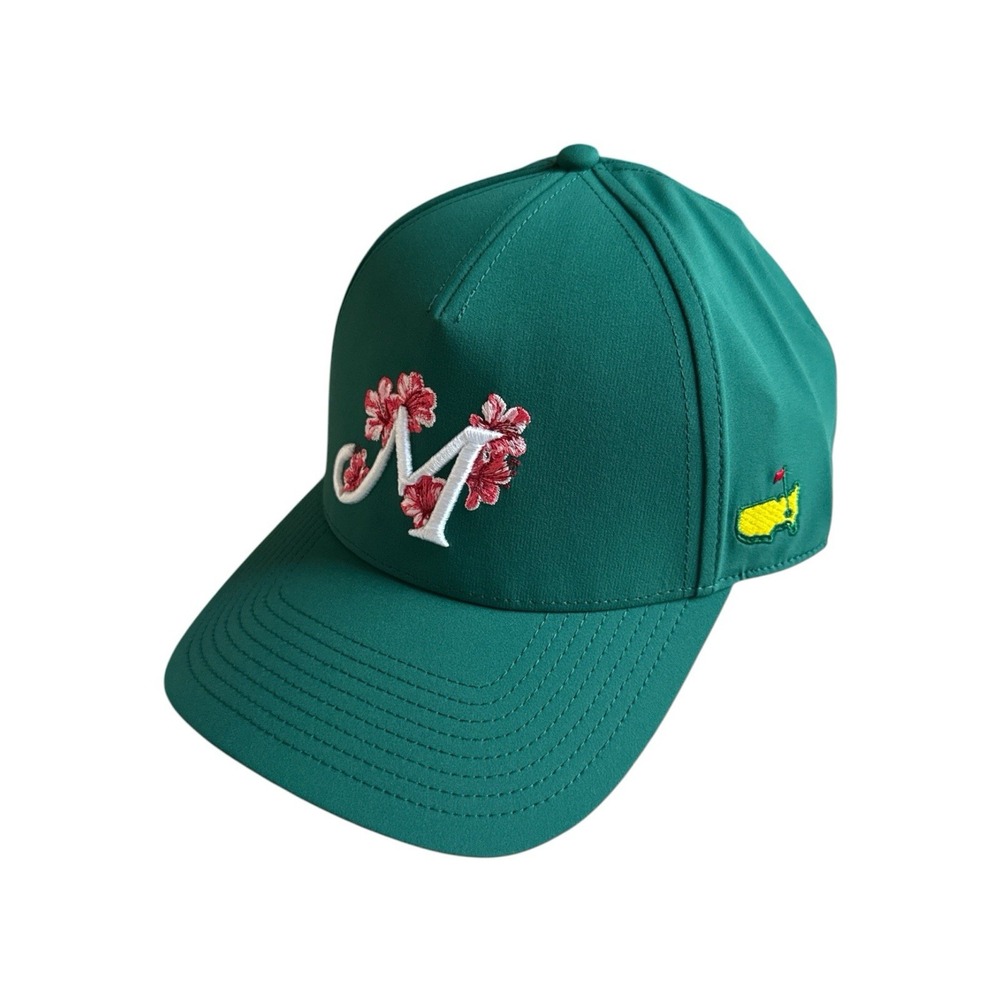 2026 Masters NWT M Script Logo Azalea Golf Hat Augusta Natl Green Pink Floral